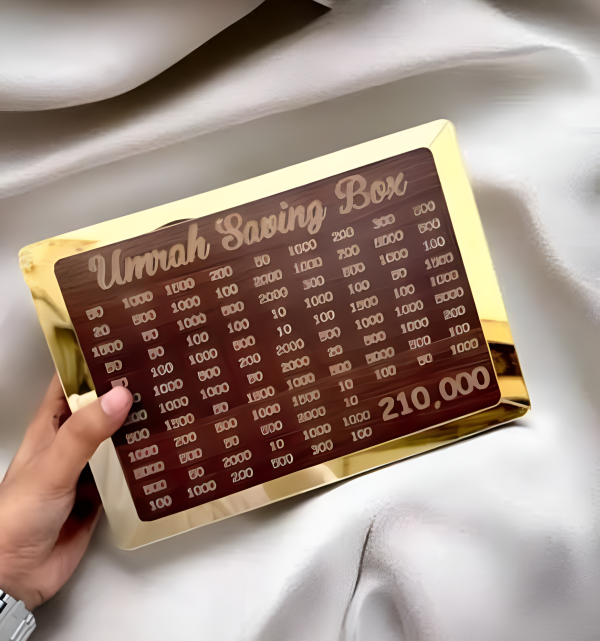 Umarh Saving Box-Save Rs.210000 High Quality Wooden Money Box For Daily Saving