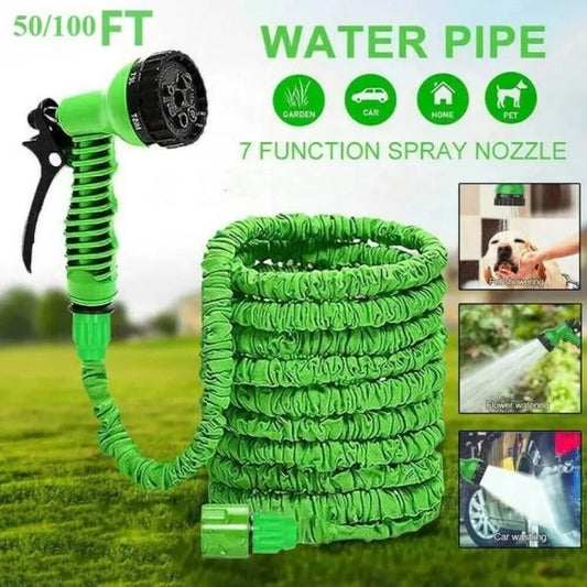Magic Hose Pipe Expandable Reel 100Ft Car watering Cleaning, Indoor/Outdoor Garden Water Hose+ Spray