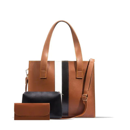 Women's pu leather plain hand bag