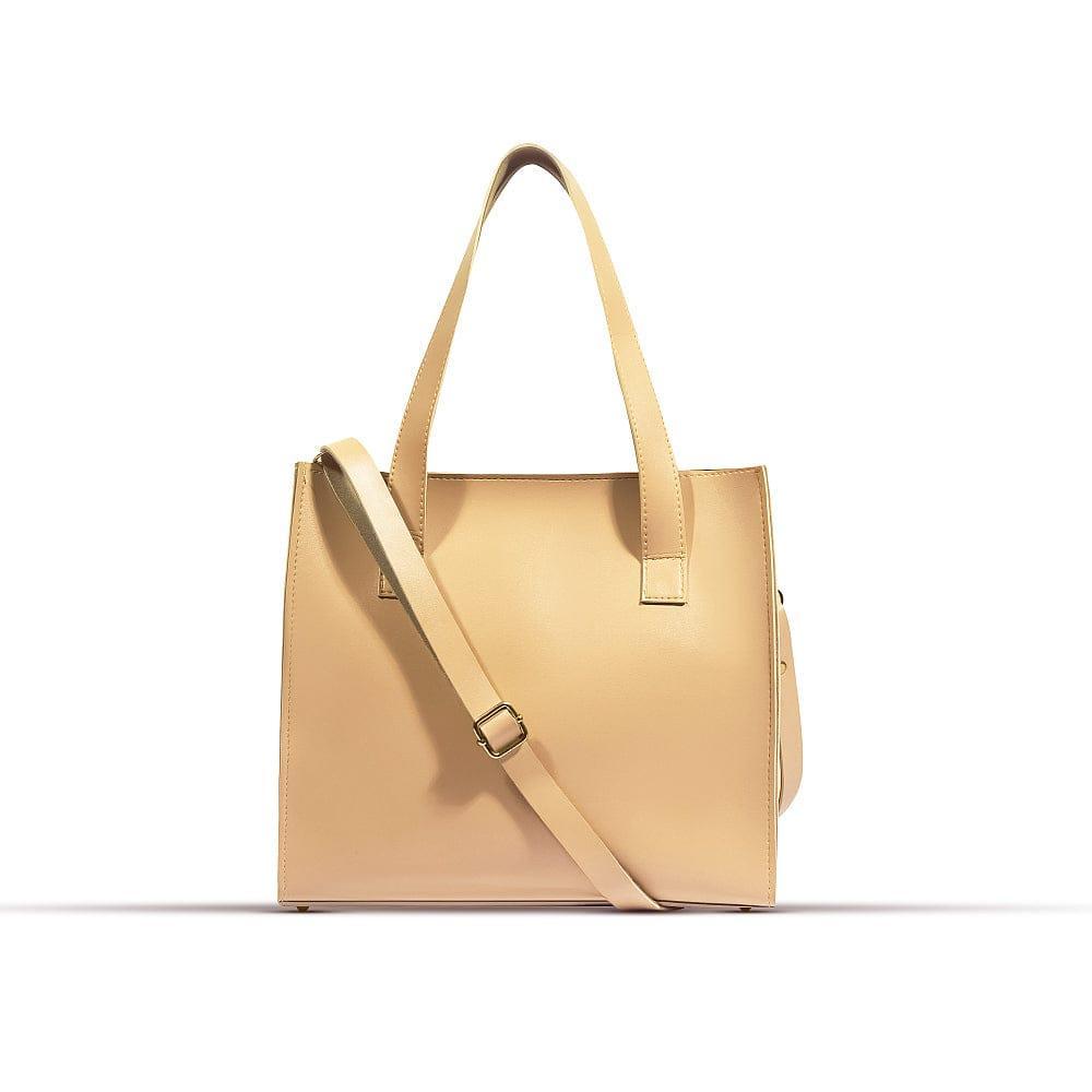 Women's pu leather plain hand bag