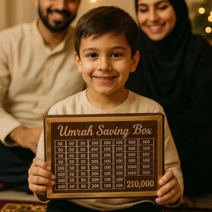 Umarh Saving Box-Save Rs.210000 High Quality Wooden Money Box For Daily Saving