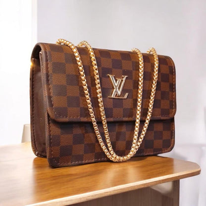 Stylish women's Brown PU leather crossbody bag