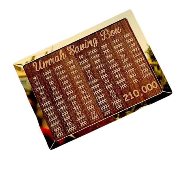 Umarh Saving Box-Save Rs.210000 High Quality Wooden Money Box For Daily Saving