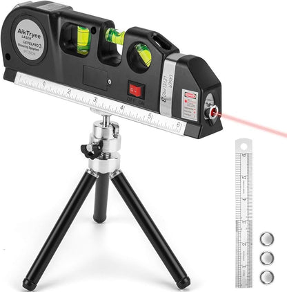 5 in 1 Multi Purpose Laser Level Pro 3, Laser Leveler With Measuring Tape & Laser Beam