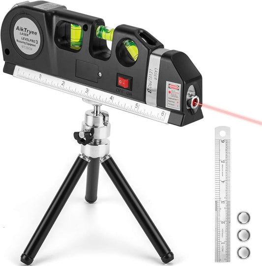 5 in 1 Multi Purpose Laser Level Pro 3, Laser Leveler With Measuring Tape & Laser Beam