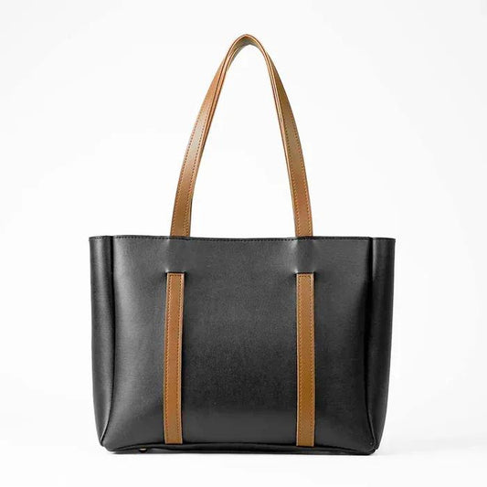 Girls pu leather plain tote bag